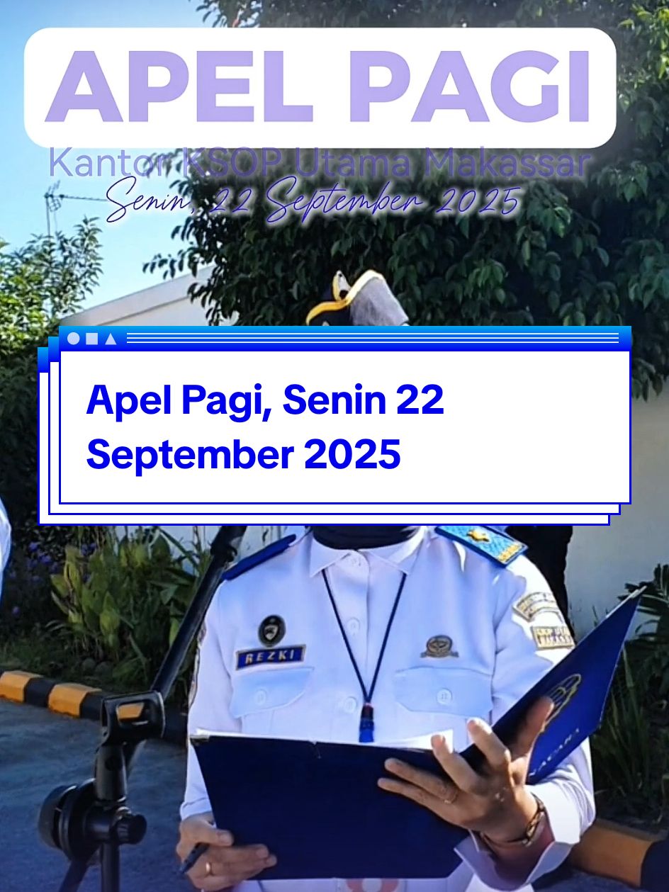 #KawanLaut, Peningkatan Kinerja Melalui Penguatan Disiplin KSOP Utama Makassar melaksanakan Apel Pagi pada Senin (22/9/2025), dengan Pembina Apel Kepala Bagian Tata Usaha, Bapak Hasanuddin. Apel pagi kali ini terasa istimewa karena dirangkaikan dengan momen penyerahan Surat Keputusan (SK) Kenaikan Pangkat di lingkungan KSOP Utama Makassar. Dalam kesempatan tersebut, Bapak Hasanuddin menyampaikan ucapan selamat dan sukses kepada para pegawai yang menerima kenaikan pangkat, seraya berharap agar pencapaian ini menjadi motivasi untuk terus meningkatkan kinerja dan kontribusi bagi institusi. Dalam amanatnya, Bapak Hasanuddin juga mendorong seluruh pegawai untuk terus memperkuat profesionalisme, menjelaskan bahwa penilaian kinerja didasarkan pada komposisi 60 persen dari capaian kerja dan 40 persen dari aspek disiplin. Ia menekankan bahwa disiplin yang tinggi, termasuk kehadiran tepat waktu, merupakan fondasi penting untuk mencapai kinerja optimal yang akan berkorelasi positif dengan Tunjangan Kinerja (Tukin). Apel pagi ditutup dengan ajakan untuk membangun budaya kerja yang unggul, salah satunya melalui kepedulian bersama dalam menjaga kebersihan lingkungan kantor. ____________________________ Jangan lupa untuk selalu memantau Berita dan Informasi di Media Sosial Kantor Kesyahbandaran dan Otoritas Pelabuhan Utama Makassar untuk mengetahui perkembangan sektor Perhubungan Laut wilayah Makassar dan sekitarnya! @Kementerian Perhubungan RI  @Ditjen Perhubungan Laut  #Kemenhub151 #DJPLKemenhub151 #LewatLaut #0Tolerance4Safety #MenghubungkanIndonesia