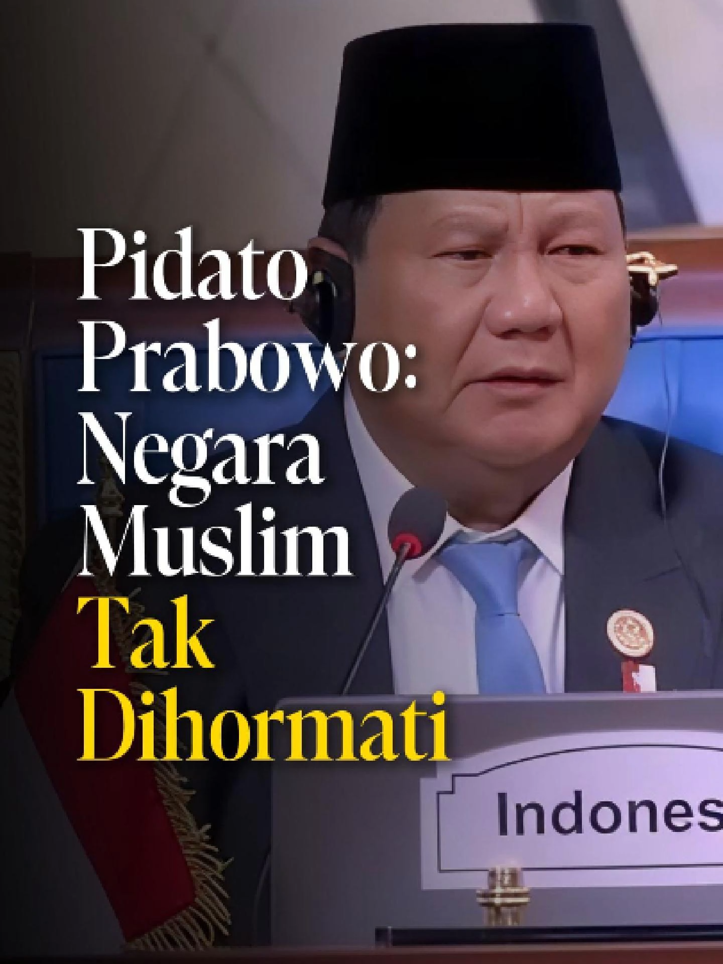 Jelang Sidang PBB, Ini Pidato Prabowo soal Palestina di KTT D8 Presiden Prabowo Subianto dijadwalkan menyampaikan pidato dalam Sidang Umum PBB di New York, Amerika Serikat, pada Selasa (23/9/2025).   Direncanakan jadi pembicara di urutan ketiga, Prabowo dikabarkan akan menyinggung terkait isu Palestina di sidang tersebut.  Sebelumnya, Prabowo sempat menyampaikan isu Palestina dalam pidatonya di KTT D8 di Kairo, Mesir, pada Desember 2024 lalu.   Ia menyinggung bahwa suara-suara negara muslim tidak dihormati hingga HAM tidak diperuntukkan bagi negara muslim.  