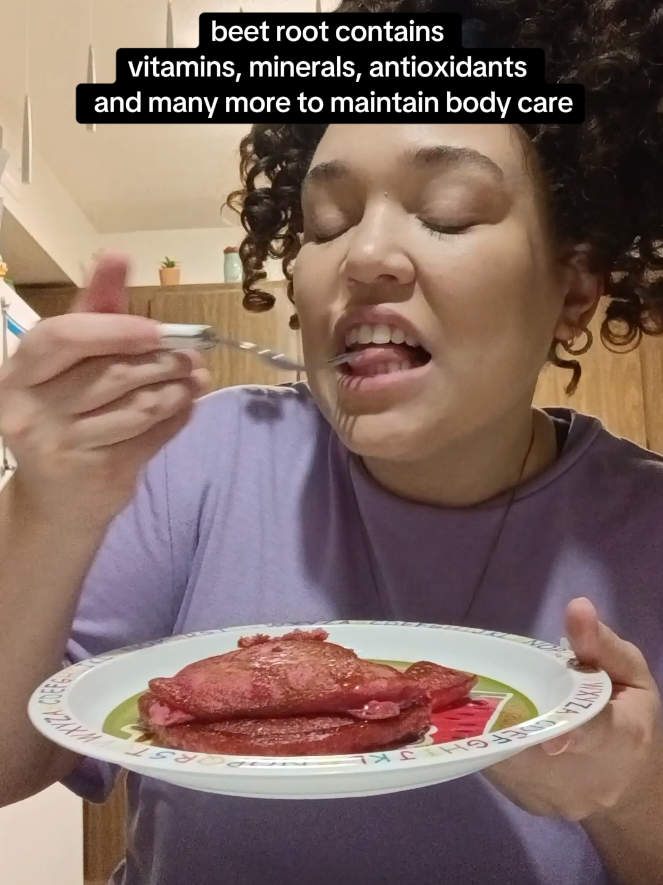 one way I mix beet root on my breakfast #beetroot #beets #breakfastrecipes #personalcare #supplement 