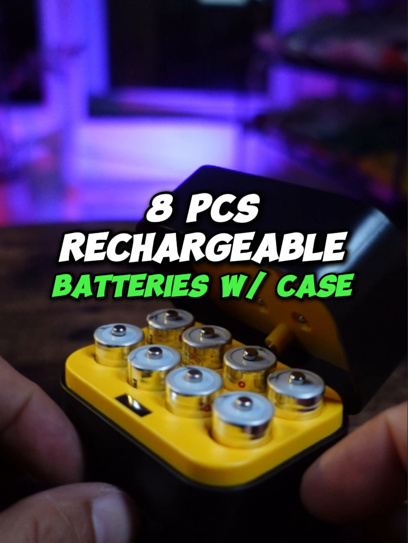 Rechargeable Battery 8pcs with Charging Case #rechargeablebattery #tipidtips #gadgetfinds #tech #homeessentials #budget #rechargeable #aabattery