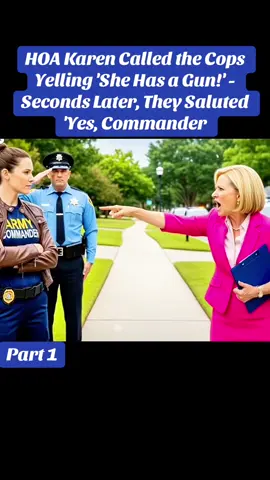 HOA Karen Called the Cops Yelling 'She Has a Gun!' - Seconds Later, They Saluted 'Yes, Commander #news #newtrend #foryourpage #trendingvideo #newstory 