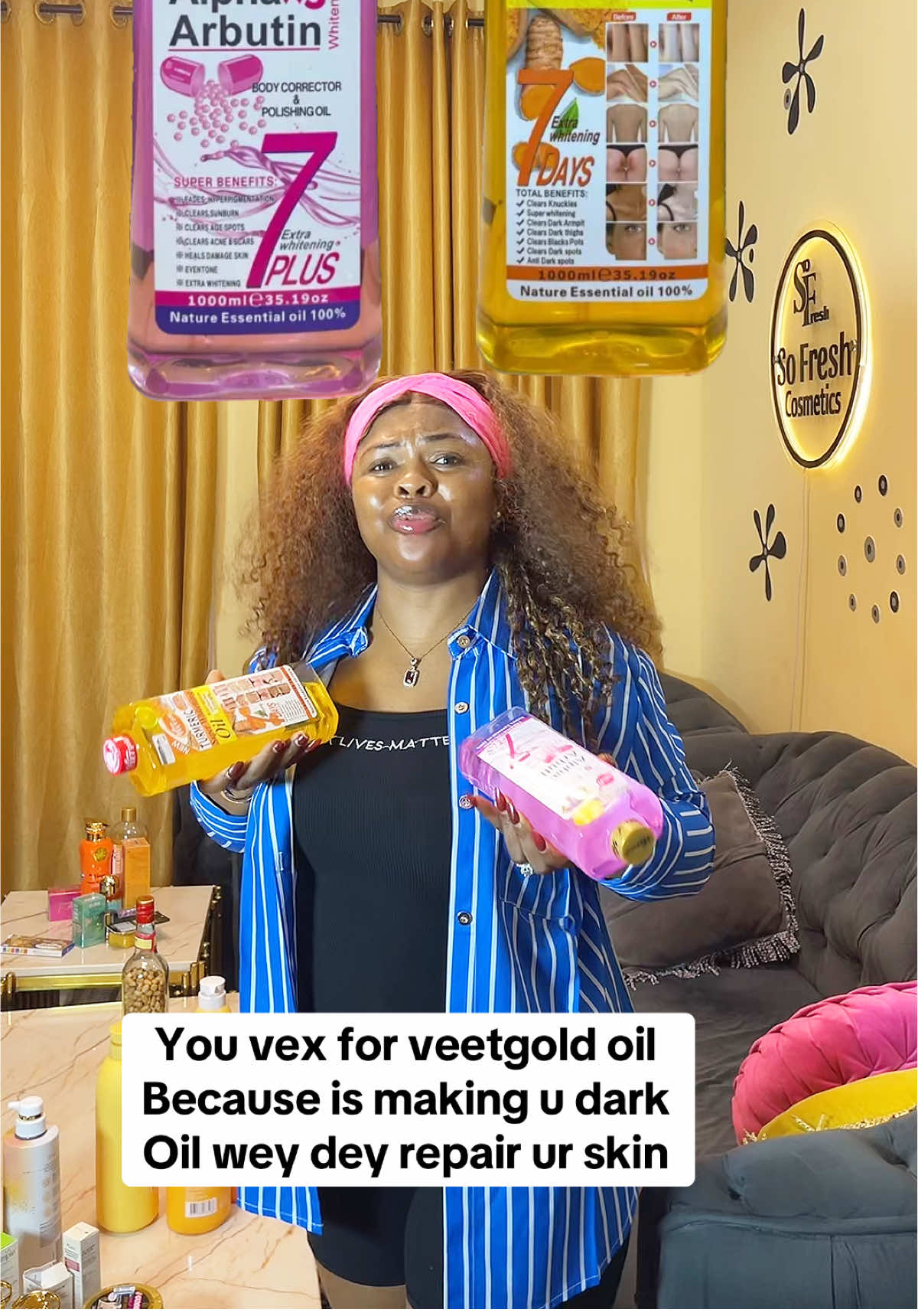 You vex for veetgold oil  Because is making u dark  Oil wey dey repair ur skin#glowingskin #bodyoil #dryskin #bodyoils #skincarevendorinnigeria 
