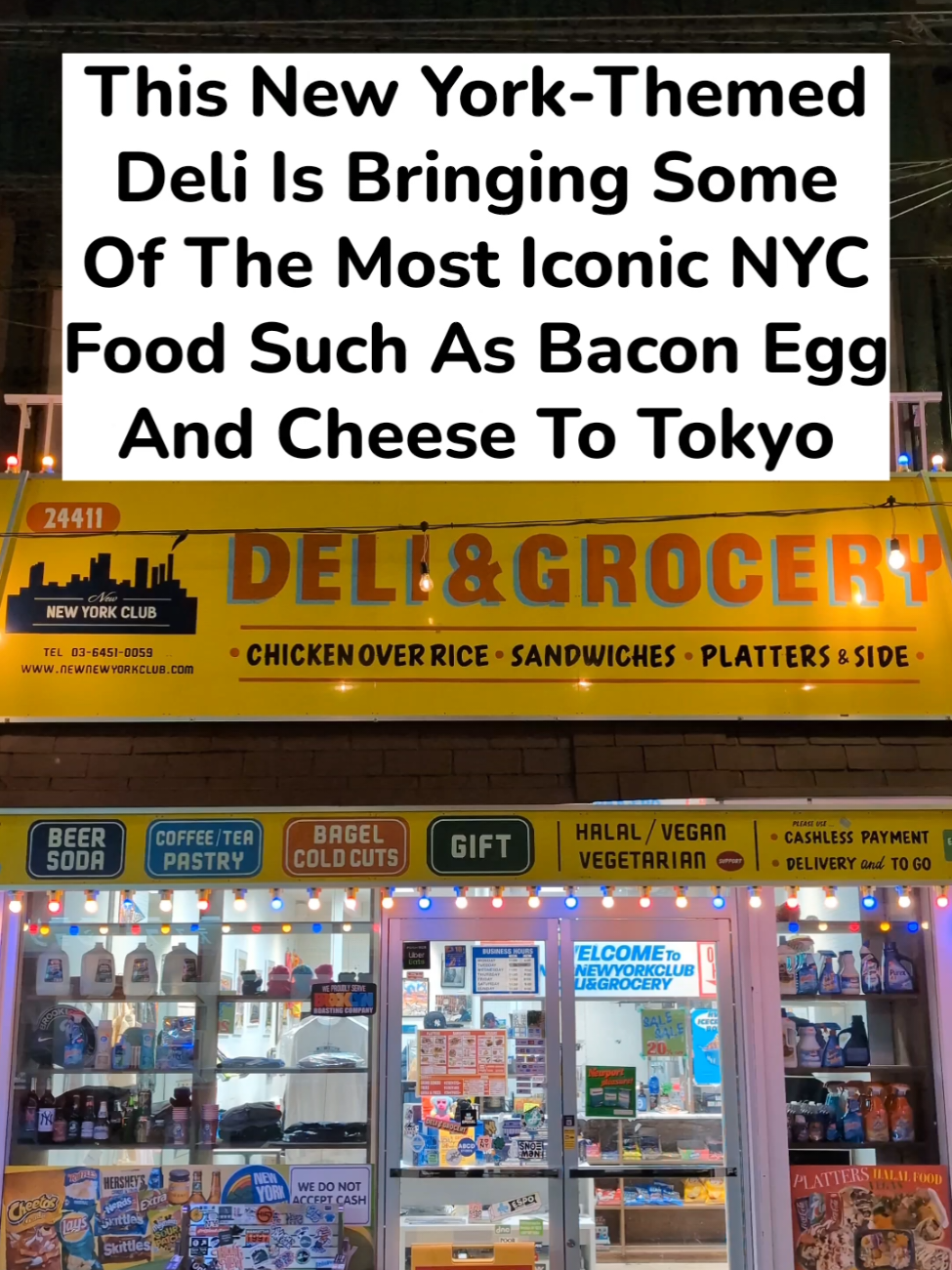 Almost An Authentic NYC Deli Experience In Tokyo. An Owners Love For New York City, Has Led To The Recreation Of A NYC Themed Deli In Tokyo. You Can Find Some Of The Most Iconic NYC Food Such As The Bacon Egg And Cheese And Chicken Over Rice. They Even Make Their Own Bagels In House. 📍 NEW NEW YORK CLUB DELI & GROCERY NAKAMEGURO - 2 Chome-44-11 Kamimeguro, Meguro City, Tokyo 153-0051, Japan