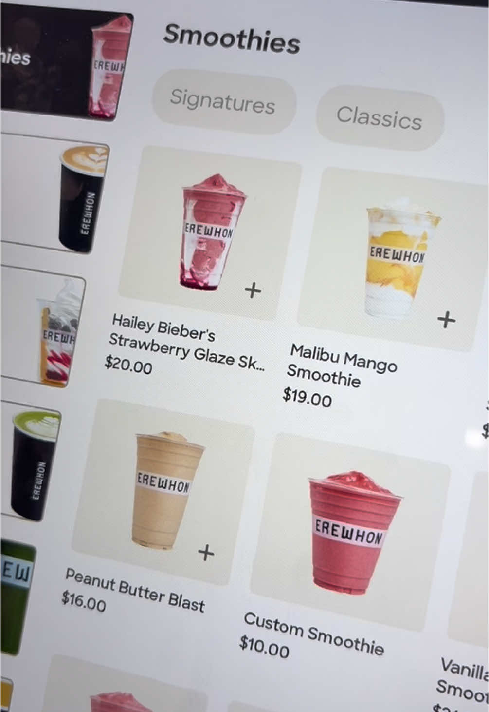 What’s in Hailey Bieber’s skin smoothie at Erewhon, Beverly Hills? I took a peek while visiting LA lately  #haileybieber #smoothie #la #hollywood #erewhon #losangeles 