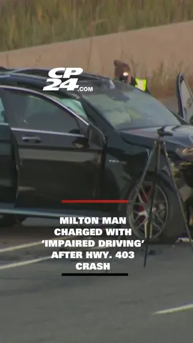Ontario Provincial Police say a 29-year-old man from Milton is facing impaired and dangerous driving charges after a three-vehicle collision temporarily closed the eastbound lanes of Highway 403 in Mississauga.   The crash happened overnight just before 2 a.m. in the eastbound lanes at Eglinton Avenue East where the express and collector lanes merge.  Police say the man rolled his vehicle during the collision.  His female passenger, officials say is 24-years-old, sustained serious injuries, while the occupants of the other vehicles were not hurt.  The driver, who was not named by police, is charged with dangerous driving and impaired driving. #cp24 #cp24news #canada #toronto