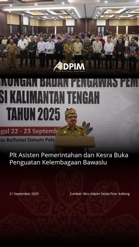 Palangka Raya - Biro Adpim. Badan Pengawas Pemilihan Umum yang merupakan salah satu komponen penting dalam pelaksanaan pemilihan umum (pemilu). Penguatan kelembagaan pengawas pemilihan umum di Kalimantan Tengah digelar. Pelaksana Tugas Asisten Pemerintahan dan Kesejahteraan Rakyat Herson B Aden hadir dan membuka kegiatan Penguatan Kelembagaan yang dihadiri para mitra kerja Bawaslu, baik dari pemerintah daerah, aparat penegak hukum, akademisi, organisasi masyarakat sipil, media, maupun pemangku kepentingan lainnya.  