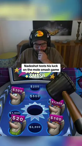 Nadeshot tests his luck on the mole smash game 😭 #kickstreaming 
