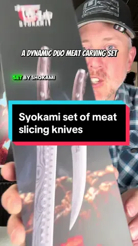 Slice like a pro! 🔪 This Syokami 2-piece meat carving set gives you the power to handle any cut. The 12-inch straight blade with blunt tip glides through large roasts and briskets, while the 6.5-inch Persian-style boning knife slips cleanly around bones and gristle. Both are forged from premium X50CrMoV15 steel and sharpened razor thin—sharp enough to slice straight through paper. Perfect balance, premium build, and unmatched precision for your kitchen or BBQ table. Don’t miss this deal! #Syokami #KitchenKnives #Cooking #BBQ #ChefTools
