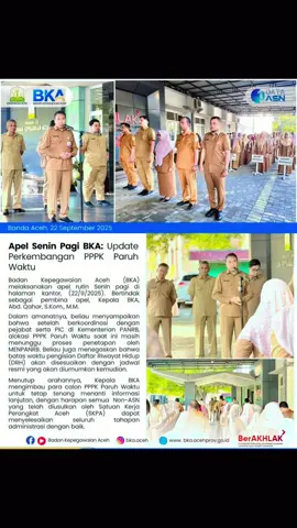Update pengumuman PPPK Paruh Waktu untuk Honorer di Pemerintah Aceh. #pppk #aceh #pppk #asn #bkn 