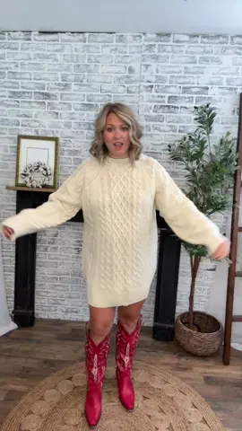 This is one of the cutest dresses #sweaterdress #falloutfitinspo #midsizeoutfitinspo #sweaterdressoutfit 