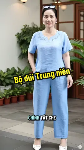 Bộ đồ mặc nhà chất vải đũi cao cấp, mềm mát thấm hút mồ hôi tốt, mặc cả ngày vẫn thoải mái ✨ #ThoiTrangTrungNien #dobo #dobotrungnien #botrungnien #ThoiTrangNu 