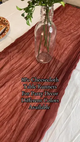 Beautiful 8Pc Cheesecloth Tablerunners for party decor! #tiktokshop 
