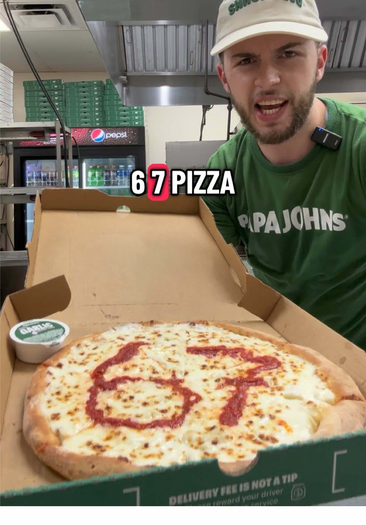 Would you order a 6 7 PIZZA? #misterdough 