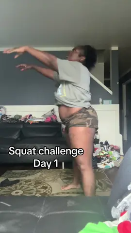 Oh this shit hurt 😂😂😂 don’t mind the shoes in the background we just clearing out all the two little objects #squatchallenge #day1 #viraltiktok #biglyrikk #momof3