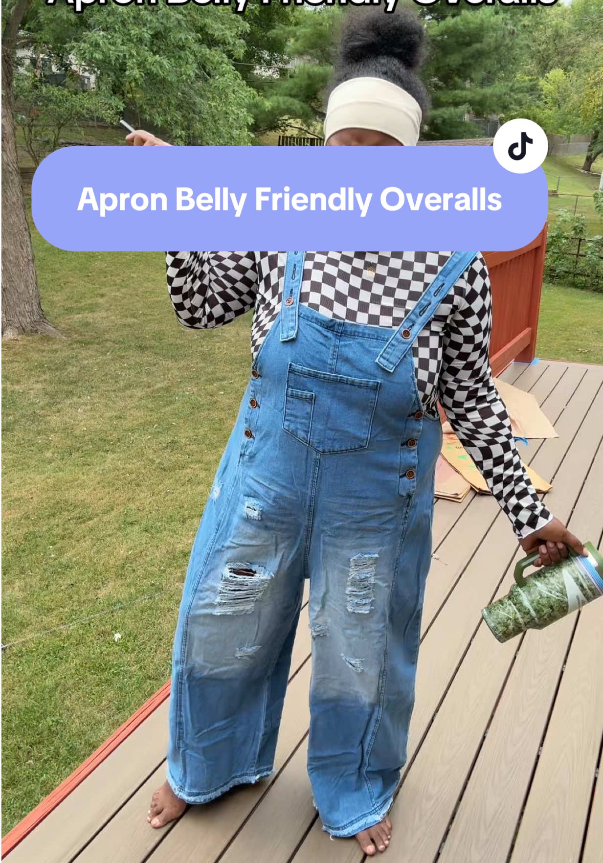 #apronbelly #mompooch #overallsoutfits #fallfashion #jumpsuit 