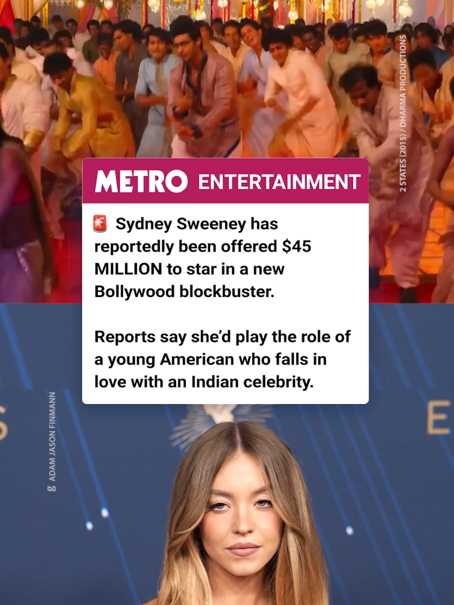 It would be one of the most expensive Indian movies ever made 👆🏼 According to The Sun, Sydney Sweeney has been offered $45 million ($35m fee with $10m in additional sponsorship agreements) to star in a brand new Bollywood blockbuster. Sydney would be playing the role of a young American who falls in love with an Indian celebrity. Sources say Sydney was 