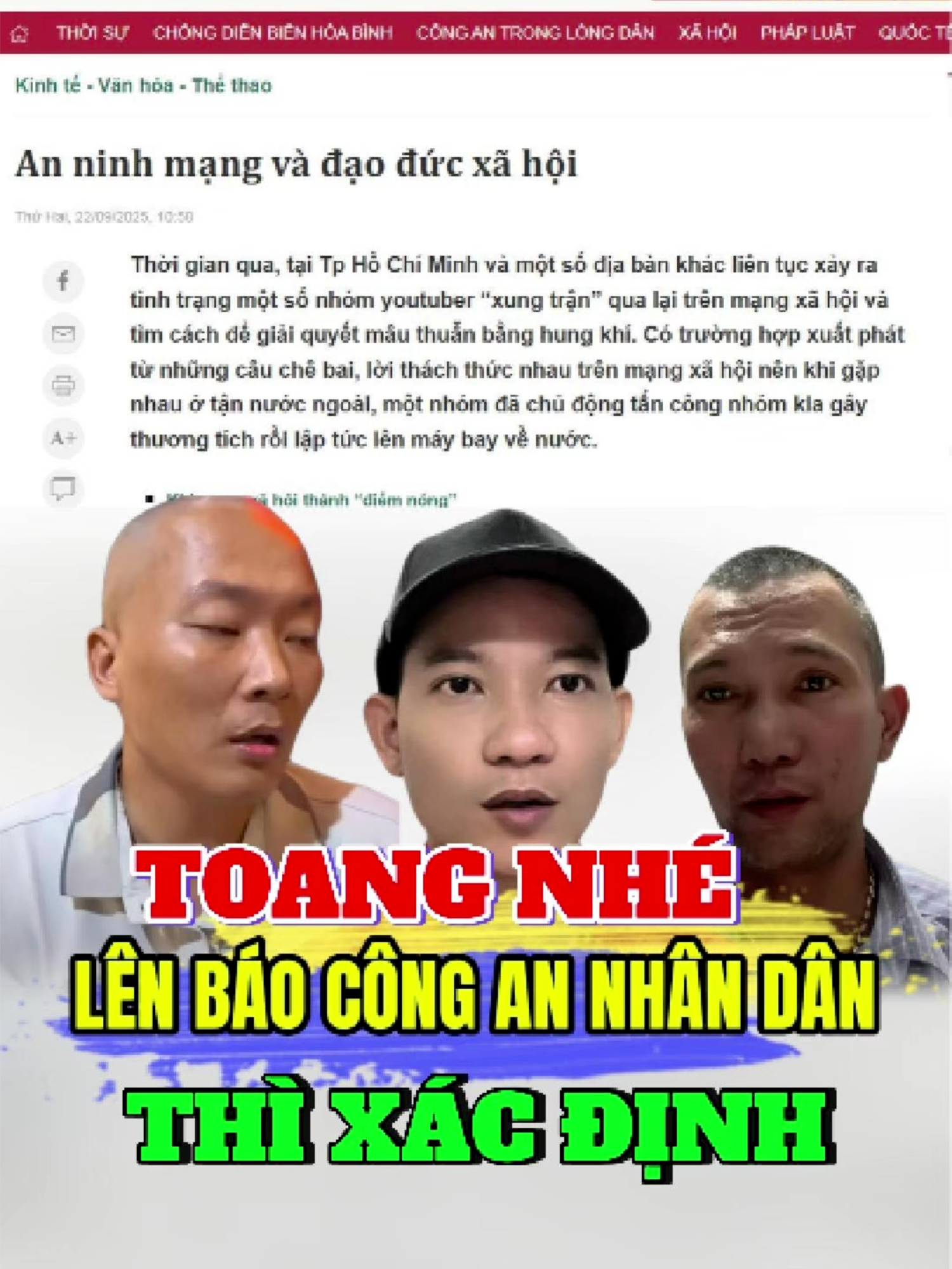 Thiên Báo Cha Báo Mẹ và Nam Tè được lên báo công an nhân dân... thì xác định rồi #xuhuong #trending #foryou #suminhtue #thichminhtuemoinhat #doanvanbau #LeKhaGiap #ume