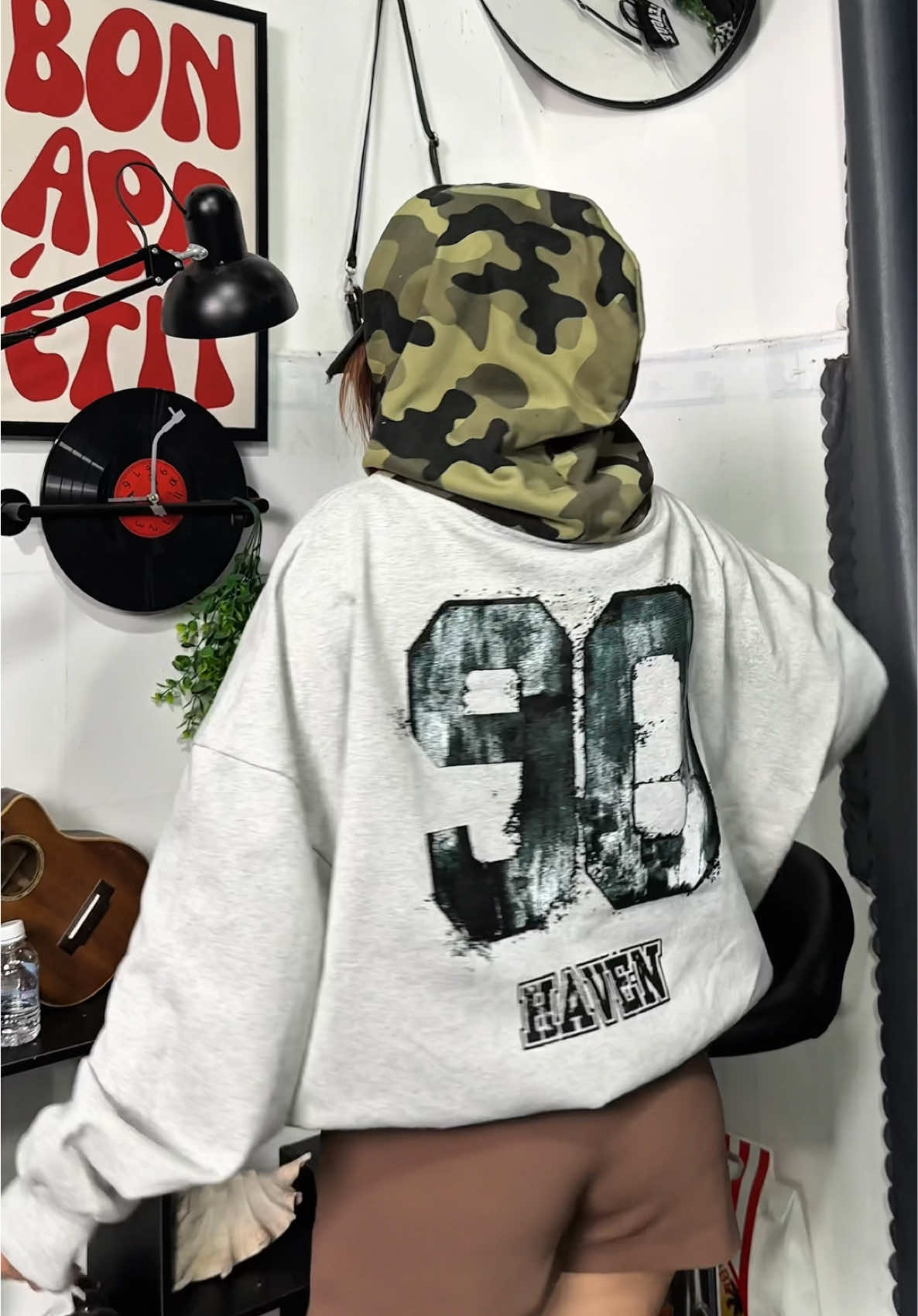 Áo hoodie form boxy in số 90 #outfit #fyp #aokhoac #aohoodie #quanao 