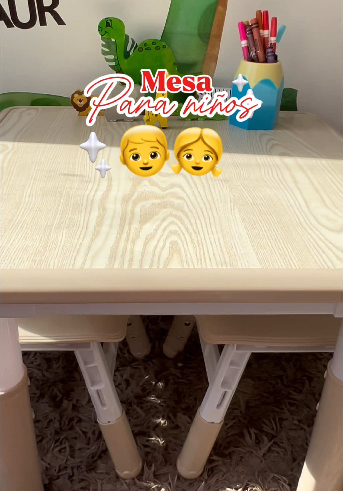‼️Esta mesa es la mejor compra que he hecho ‼️hay de diferentes tonos para que escojas el color que te gusta y las sillas que quieras .Una mesa que les durará por mucho tiempo ‼️Te la recomiendo #mesaparaniños#table#childrenstable