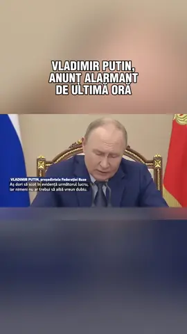Anunț alarmant făcut de Vladimir Putin! Președintele a declarat că Federația Rusă este pregătită să răspundă oricărei amenințări cu forță, atât militară cât și tehnică. Anunțul a fost făcută după o întâlnire a liderului de la Kremlin cu Consiliul de Securitate de la Moscova. #realitateaplus #putin #news #fyp 