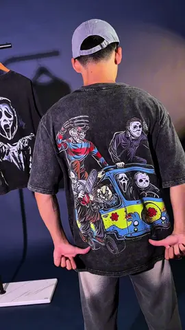 Icons of horror, now on your tee. 🔪🩸 #halloween #jason #scary #ghostface #ghostfacecosplay #screammovies #screamfranchise #screamcosplay #fridaythe13th #fridaythe13 #horror #horrormovies #fyp #viral