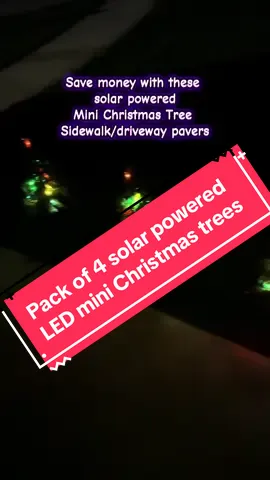 4 pack of solar powered LED mini Christmas trees to pave your driveway or sidewalk with! The perfect way to show off Christmas spirit without making your electrical bill go up! #christmasdecorating #outdoorchristmasdecor #solarpowered #christmasdecor #christmastree 