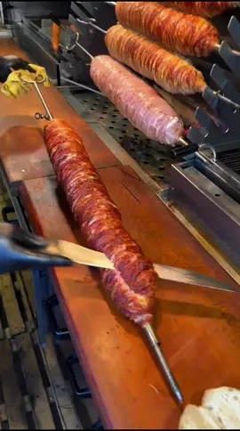 Grilled offal dish called Kokoreci in Turkey. #streetfood #foodtiktok #food #Foodie #foryou 