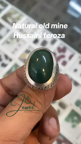 Natural Old mine Hussaini feroza Handmade Chandi Ring in 925 Quality now available at Jewelhouse. Customization Available. For order booking and more Information Kindly Contact Our Whatsapp Number Given in the Main Page Bio Details. #jewelry #uae #trending #viralvideo #foryou 