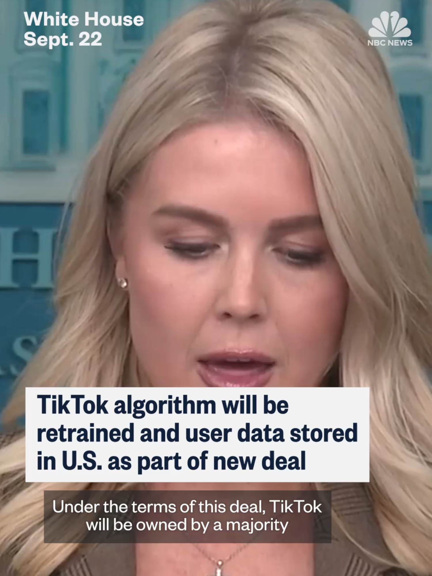 The White House says TikTok’s algorithm “will be secured, retrained, and operated in the United States” as part of the #Trump administration’s new #TikTok deal. Press secretary Karoline Leavitt also says user #data will be stored in the U.S. and not by TikTok’s parent company, #ByteDance, and President Donald Trump plans to sign the deal later this week.