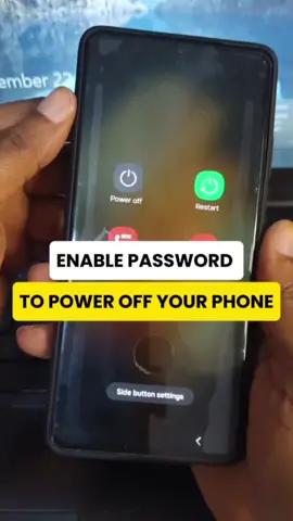 How to enable password before turning off your phone.