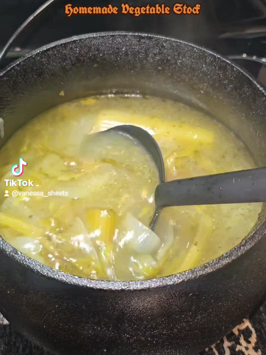 Home made vegetable stock recipe is in my witch's cookbook. I love it. I'm getting ready to do this more and stock up for winter Soups. #foryourpage #gothhome #gothtiktok #goth #cauldron 