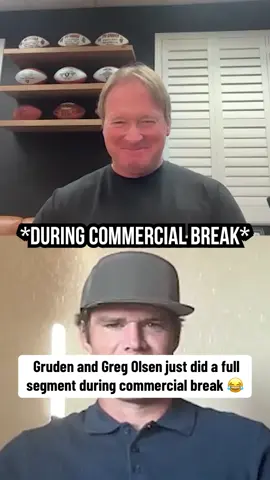 Coach Gruden and Greg Olsen just did a full segment during commercial break of @Wake Up Barstool and @Dave Portnoy couldn’t believe it 😂 @Barstool Gruden 