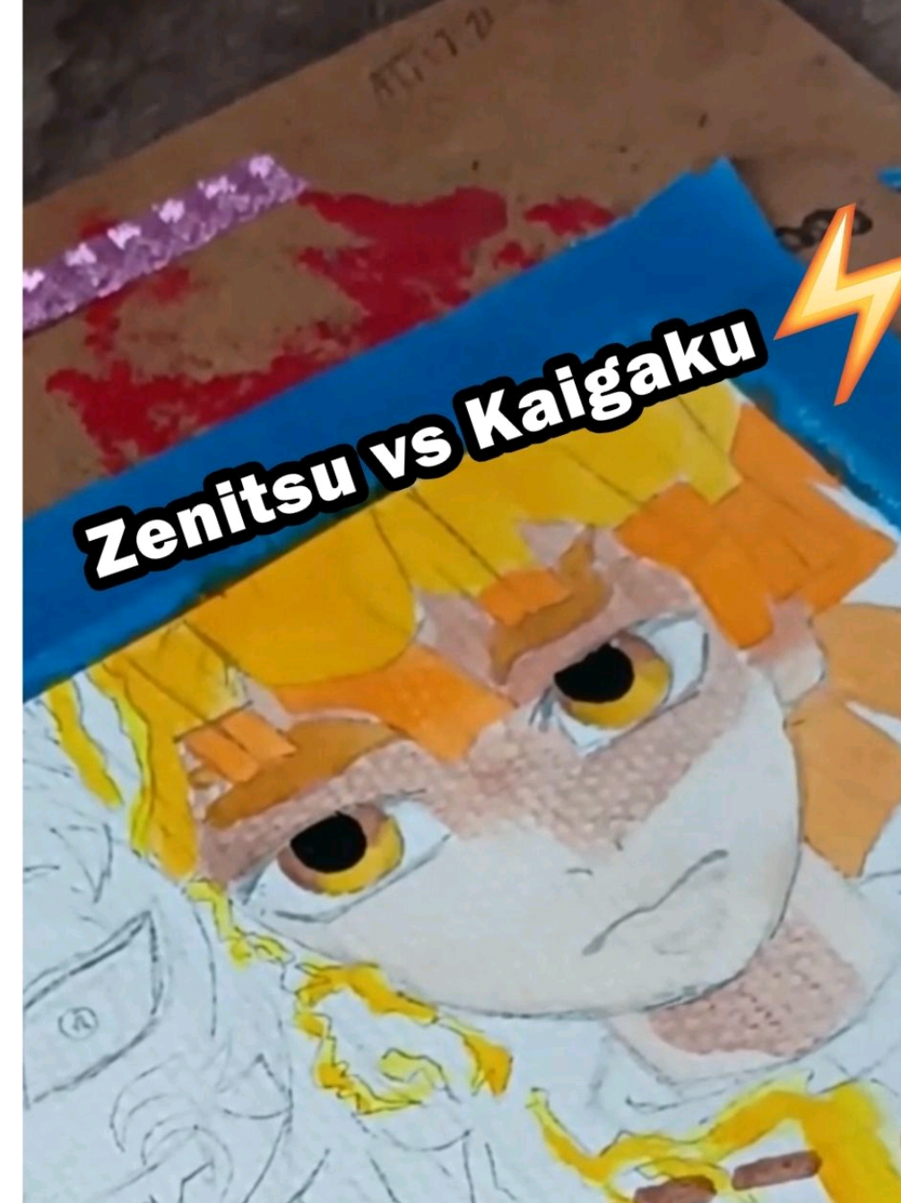 Séptima postura Dios del Trueno en llamas 🔥 #zenistuagatsuma #demonslayer  #paratiiiii  #kimetsunoyaiba #ilustracion 