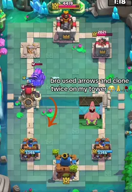 he wanted to clone my tower 🤣 #clashroyale #ladder #patrick #stupid #meme 