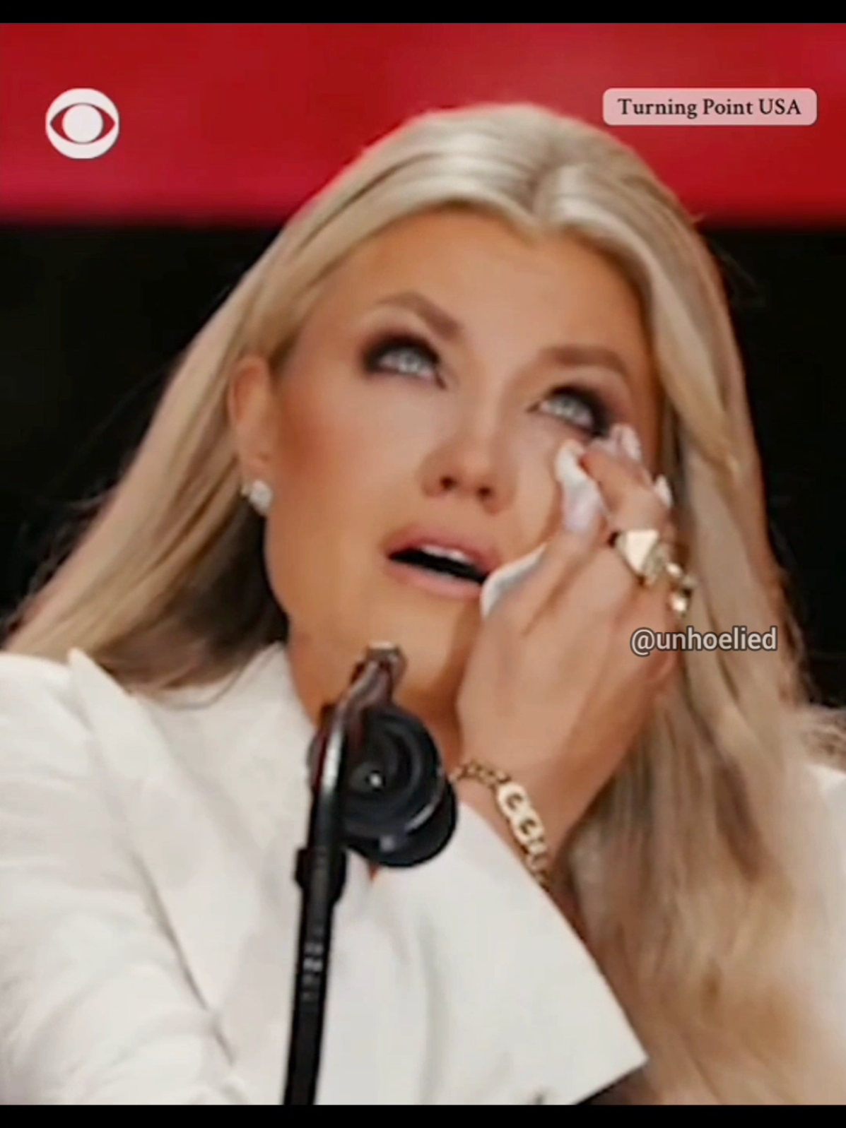 Bless her 🙏 #erikakirk #usa #charliekirk #funnymoment #mydogsteppedonabee 
