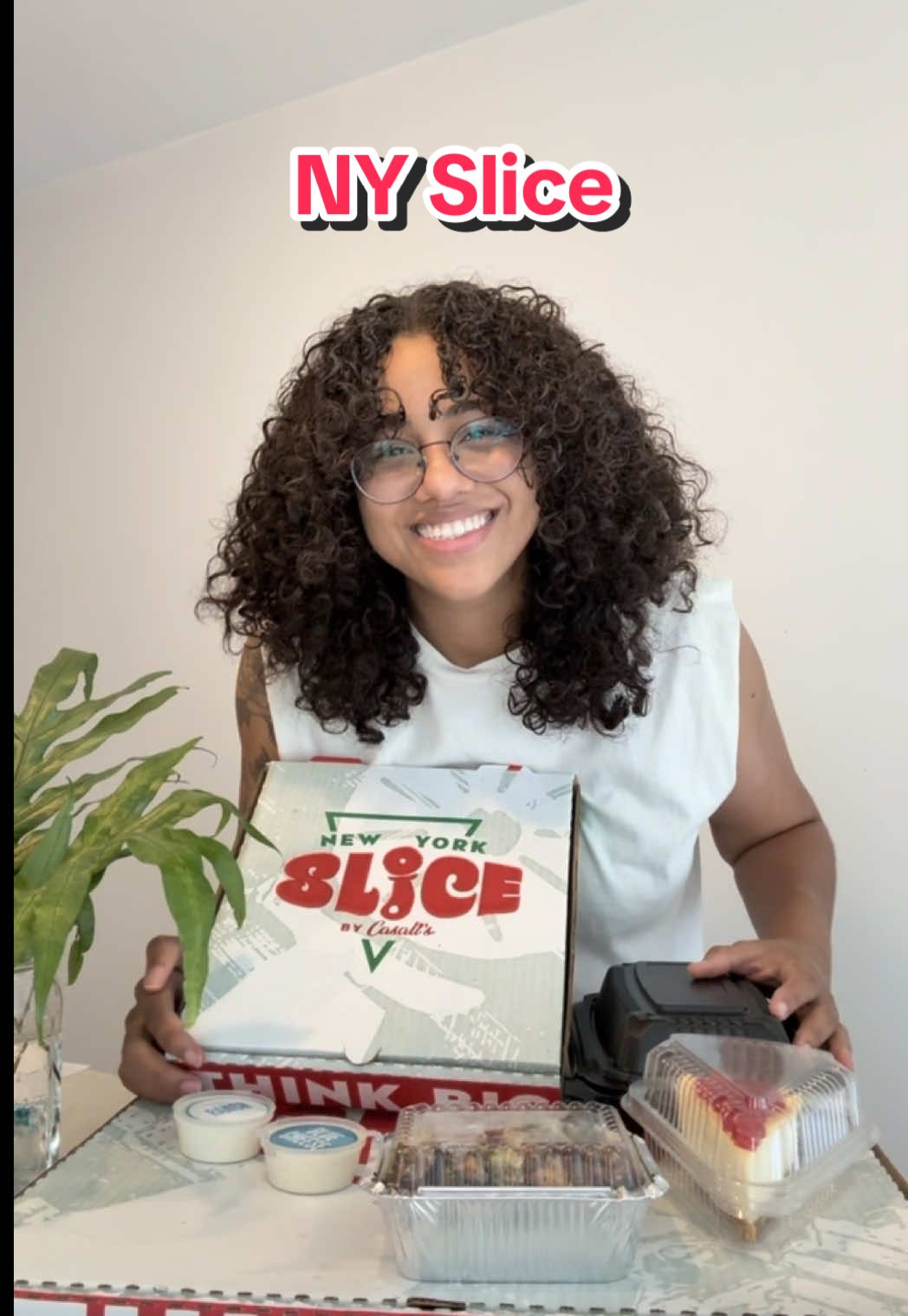 🍕✨ Just went ALL IN some @nyslice.tt at HOME😮‍💨🙌🏼 Half Maui+ half Jamrock on a WHOLE pizza 🔥, plus a Sicilian slice, garlic wings, and their iconic meatball sandwich“How Ya Doing” 👀 📲 Best part? You can get the whole pizza delivered straight to you via @foodDROPTT sharing… or not 😉 Big slices. Big flavors. Funny names. Serious cravings satisfied. 💛