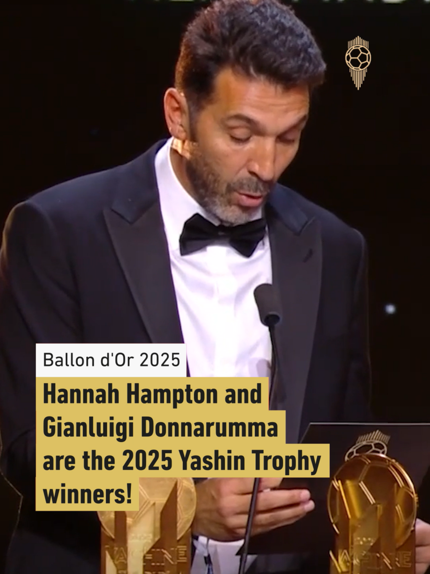 Hannah Hampton and Gianluigi Donnarumma are the 2025 Yashin Trophy winners ! #ballondor #sportstiktok