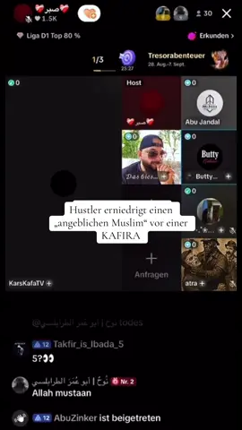 Hustler Nation nennt sich Bruder doch erniedrigt Geschwister öffentlich.  Ein „angeblicher Muslim“ konnte die drei Säulen des Tauhids nicht nennen und Hustler machte sich vor einer Christin über ihn lustig. Respektlosigkeit. Und als er den Salam erwiderte? Nicht einmal wa aleykum as-salam – nur kalt: wa aleykum. Ist das der Charakter eines Muslims? Oder das wahre Gesicht von Abu Jandal? 👉 Folge jetzt – die Wahrheit muss ans Licht. #leak #aufklärung #viral #fy #islamic_video 