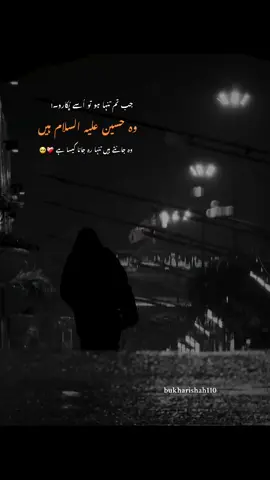 Jab tum tanha ho to usy pukaro,  woh hussainع hain, Woh jante hain tanha reh jana kesa hai.. ❤️‍🩹🥀😔 #yahussain #shiastatus 