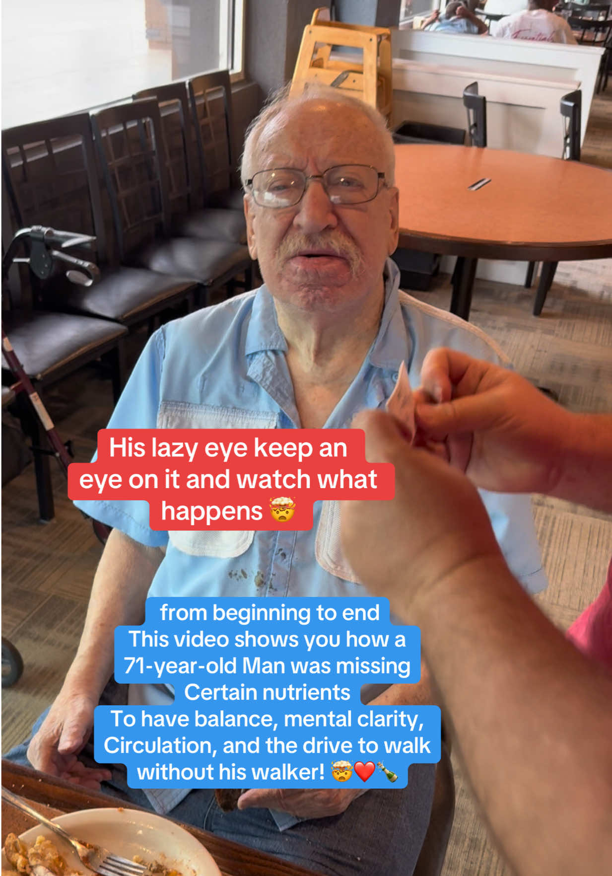 #creatorsearchinsights #LIVE #testimonial 71 year-old man I worked with him for 10 minutes and he was able to have the stability he needed to walk without his walker.  his son said that he’s had a #lazyeye for a while and they said it was to do with the nerves so I told him we’re going to reset his nervous system by using certain nutrients watch what unfolds and watch his eye closely! They’ll be a lot of questions I know from all of you on what unfolded here this is miraculous to see such amazing improvement and under the 10 minutes I worked with him, but that’s the power of nature. #circulation  can be a very large issue for individuals over the age of 50 because you’re missing certain antioxidants and the absorption is around 18% our UUTH pack seen in this video you’ll notice that it’s boosting their nitric oxide level and antioxidant level in circulation and blood flow level by 230% proven on our box! 