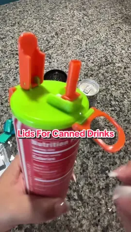 These lids that go on all different types of cans are so amazing! Spill proof and leak proof. They are great for adults and kids and great for the car and at home!#lid #canlid #soda #sodapop #lids 