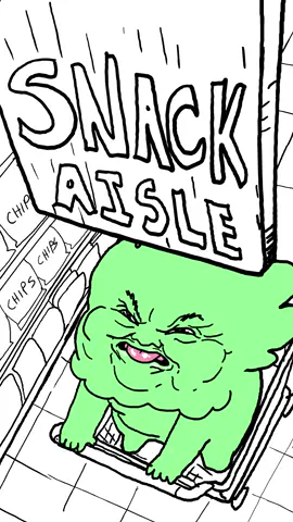What snack do YOU want to eat TOO MUCH of? #snack #food #couple #shopping #cartoon 