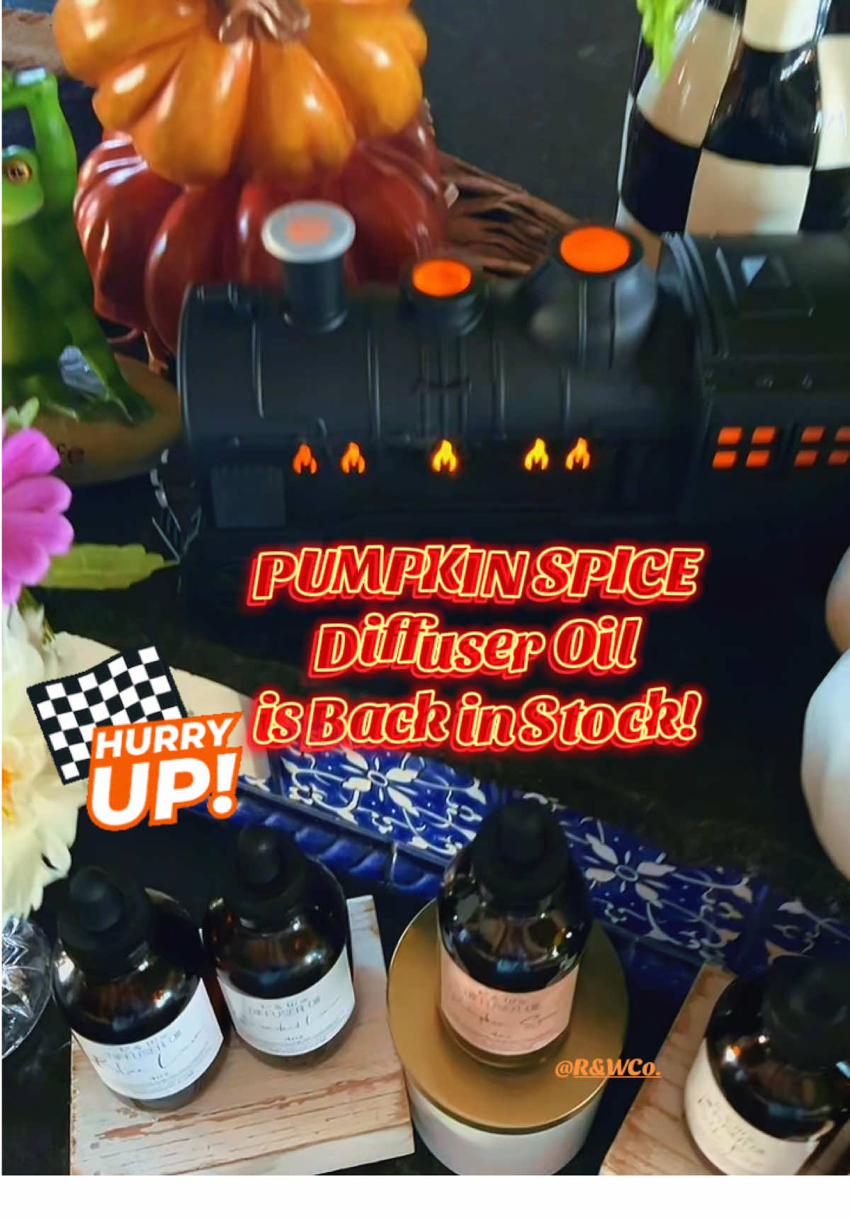 Pumpkin Spice Diffuser Oil Back in Stock #fallvibes #diffuser #diffuseroils #seasonal  #seasonalscents @R&W Co. 
