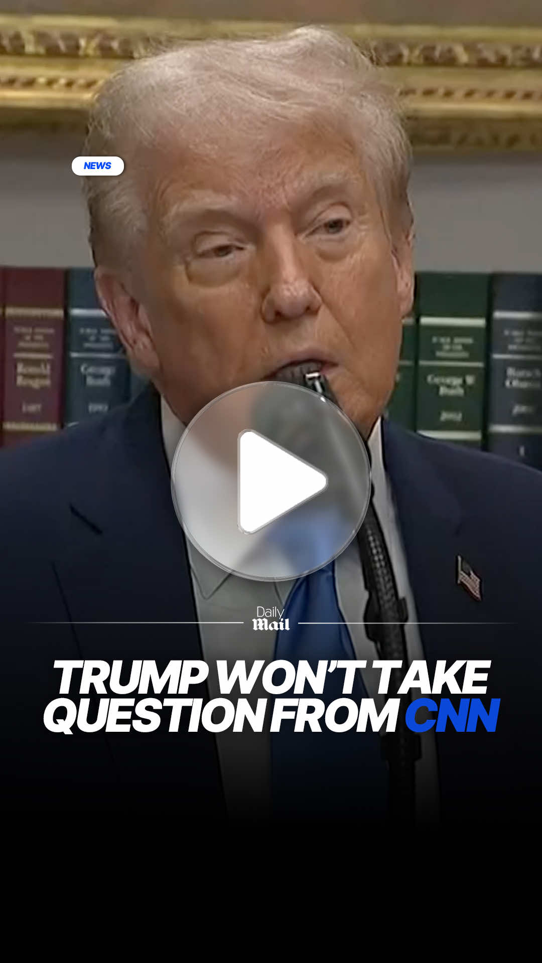 Speaking to press, Donald Trump refused to take a question from CNN, calling it 'fake news.' Read more at DailyMail. #news #politics #trump #cnn 