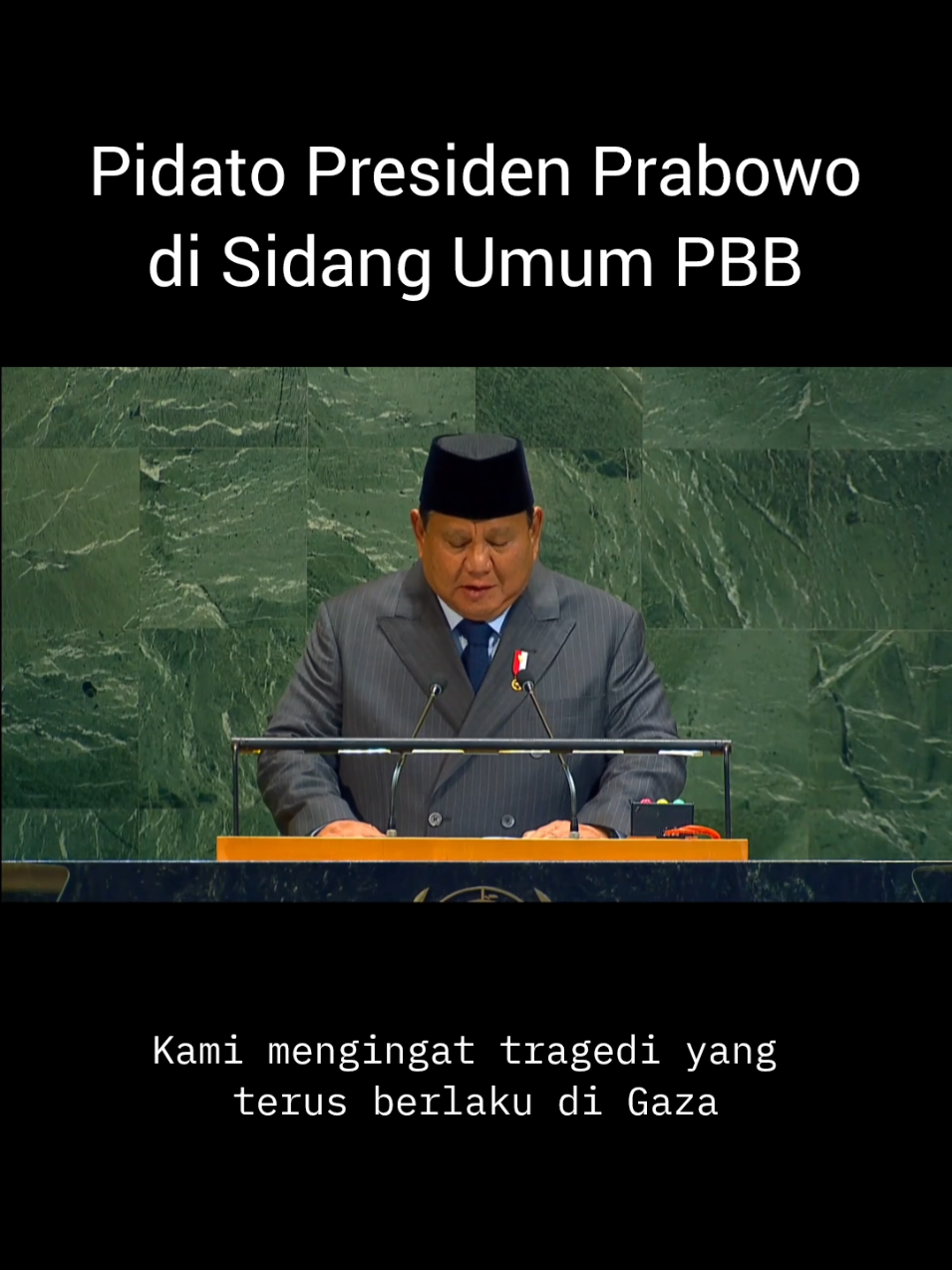 Bela Palestina, Presiden Prabowo Pidato di Sidang Umum PBB di New York Amerika Serikat pada Selasa 23 September 2025.