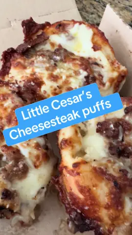 Little Cesar’s  Cheesesteak puffs. So good!!  #littleceasers #pizza #cheesesteak 