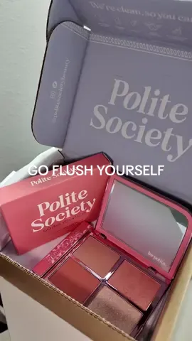 I love this blush pallete by @Polite Society Beauty !!! I like that there are multiple options for different tones for different looks and that it has a highlight too ✨🎀🤍 #polietsociety #microinfluencer #makeup #review #unboxing 