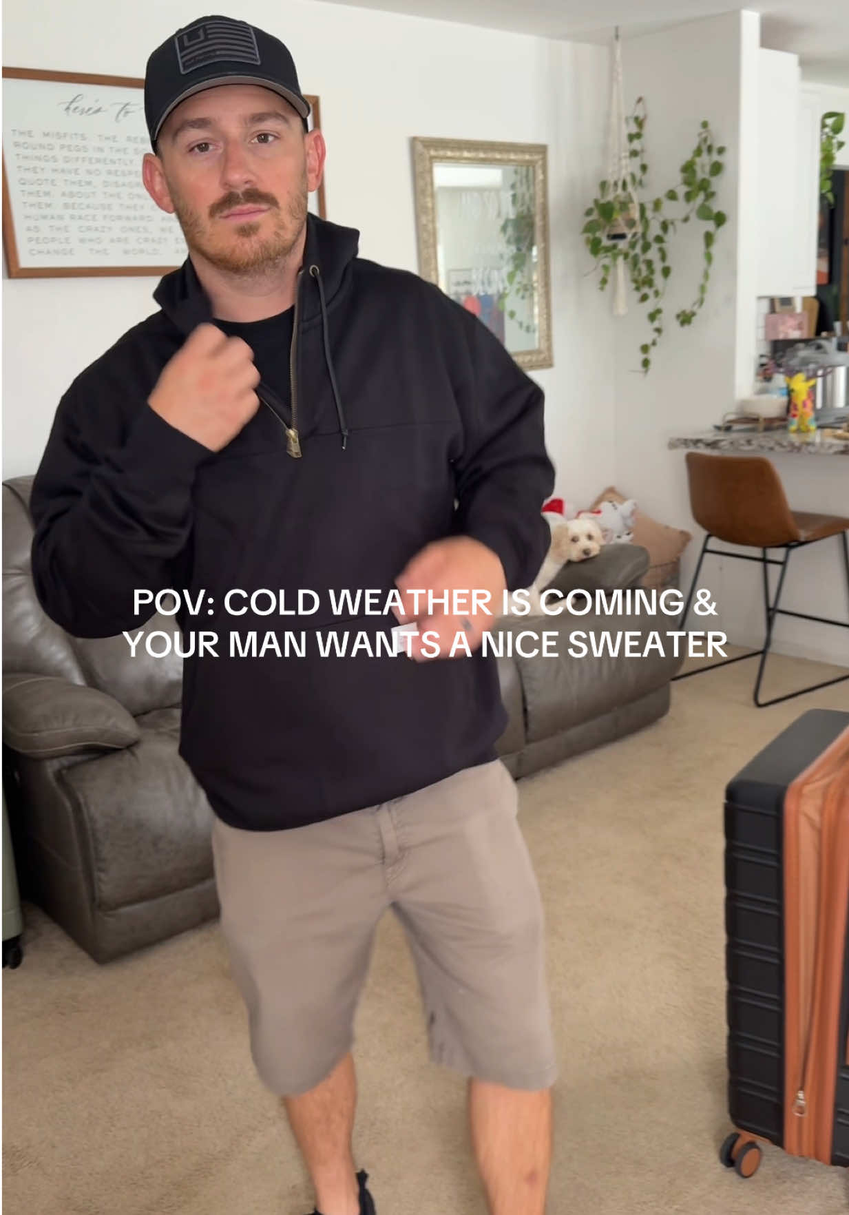 I see yall snaggin it! Its soo good! Hes around 165ish lbs - 5’6 & normally is in a large sweater so its TTS!  #mensfashion #menssweater #TikTokShopFashion #coldweatheroutfits #holidaygifts 