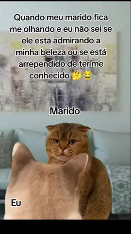 Quando meu marido fica me olhando e eu não sei se ele está admirando a  minha beleza ou se está arrependido de ter me conhecido 🤔😂 #casal#casamento#relacionamento #fyp #foryoupage 
