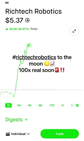 #richtechrobotics #robinhood #foryoupage #invest #notfinacialadvice 